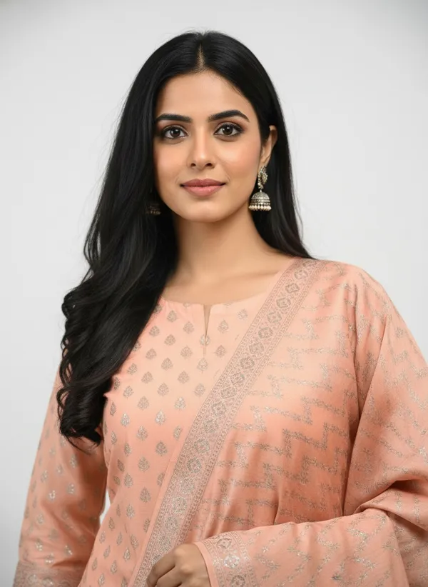 Peach_Banarasi_Mashru_Silk_Unstitched__Suit_Set_with_Dupatta_|_Womens_Festive_Ethnic_Wear