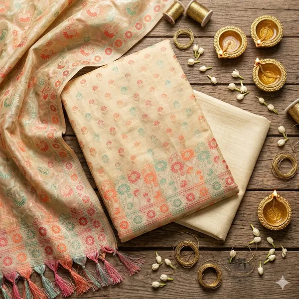 Cream_Unstitched_Suit_Fabric_|_Cotton_Silk_Dress_Material_with_Thread_Weaving