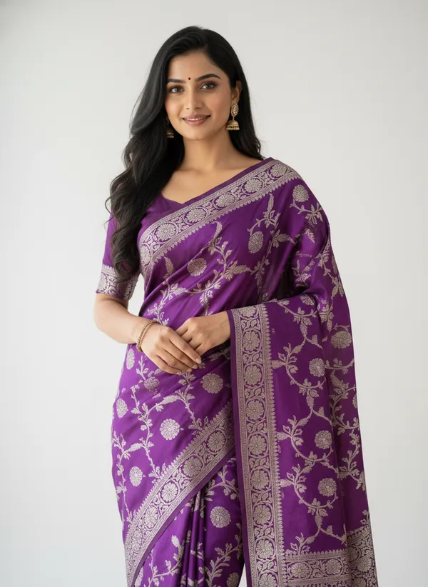 Purple_Banarasi_Silk_Jaal_Work_Zari_Weaved_Saree