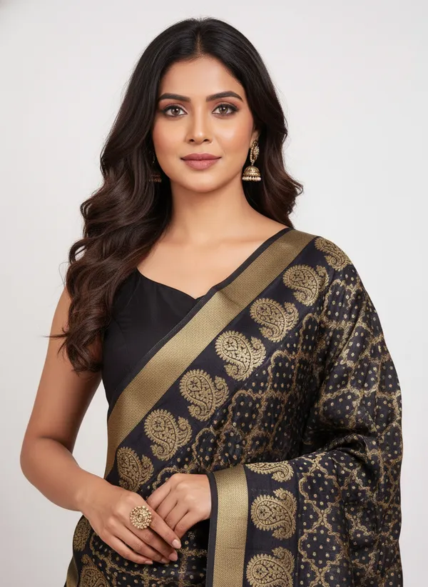 Black_Banarasi_Cotton_Zari_Weaved_Dupatta