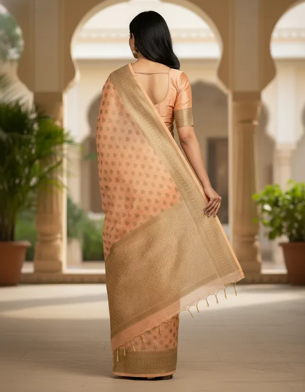Peach_Banarasi_Kota_Silk_Zari_Weaved_Saree