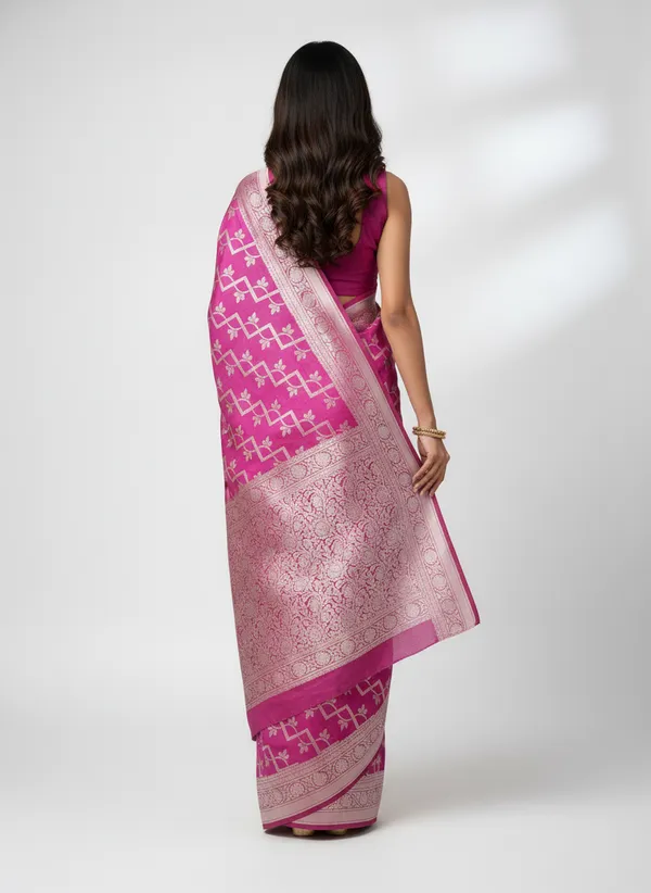Rani_Pink_Banarasi_Silk_Zari_Weaved_Saree