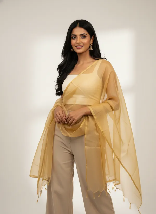 Beige_Banarasi_Plain_Dupatta_with_Zari_Border_for_Women_|_Lightweight_Traditional_Ethnic_Dupatta
