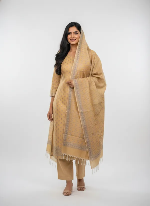 Cream_Banarasi_Mashru_Silk_Unstitched_Suit_Set_with_Dupatta_|_Womens_Festive_Ethnic_Wear