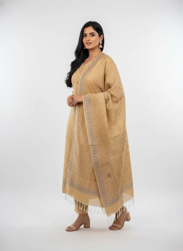 Cream_Banarasi_Mashru_Silk_Unstitched_Suit_Set_with_Dupatta_|_Womens_Festive_Ethnic_Wear