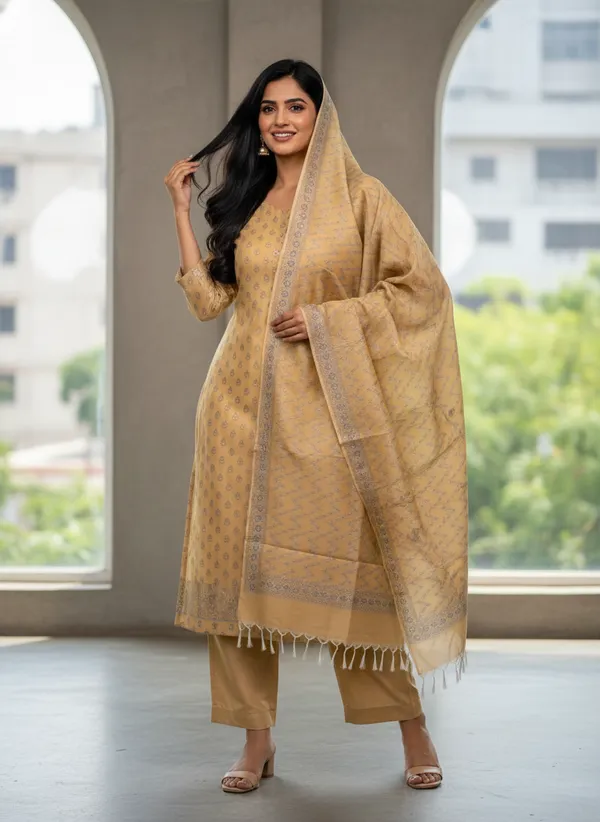 Cream_Banarasi_Mashru_Silk_Unstitched_Suit_Set_with_Dupatta_|_Womens_Festive_Ethnic_Wear