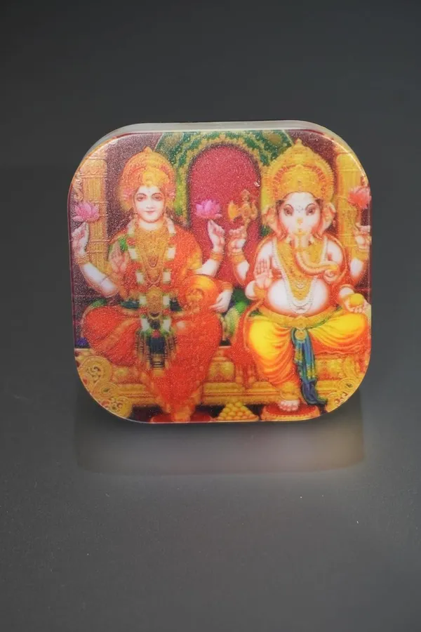 White_Polycorbonate_Gift_Light_Goddess_Lakshmi_&_Ganesha_For_Home_Decor_(5.5Cm)
