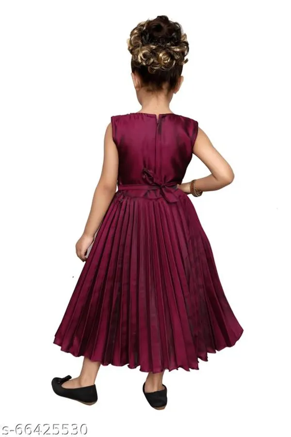 Maroon_Premium_Silk_Blend_Gowns_For_Kids_Girls