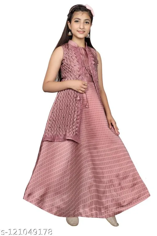 Peach_Premium_Silk_Blend_Frocks_Dress_For_Kids_Girls