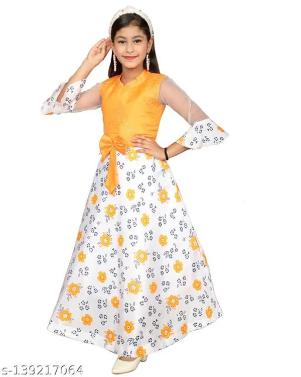 Yellow_Premium_Silk_Blend_Frocks_Dress_For_Kids_Girls