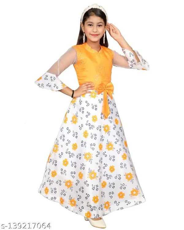 Yellow_Premium_Silk_Blend_Frocks_Dress_For_Kids_Girls