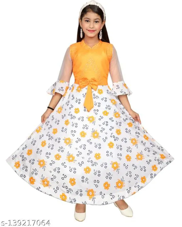 Yellow_Premium_Silk_Blend_Frocks_Dress_For_Kids_Girls