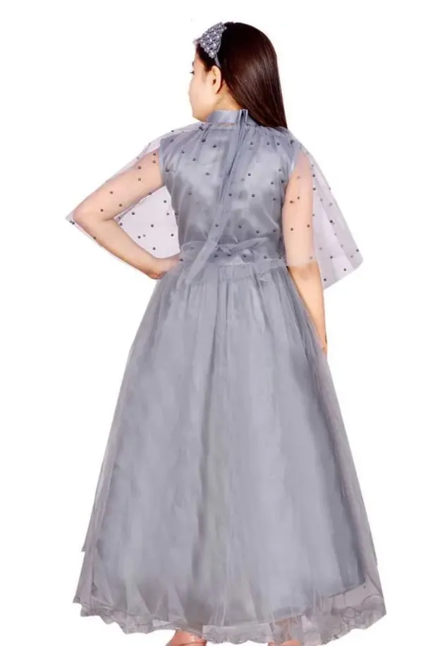 grey_Premium_Net_party__Dress_For_Kids_Girls