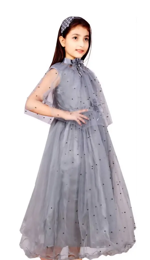 grey_Premium_Net_party__Dress_For_Kids_Girls