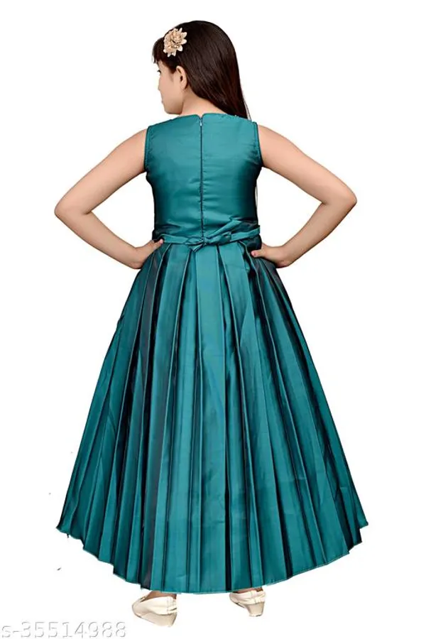Teal_Premium_Net_Frocks_Dress_For_Kids_Girls