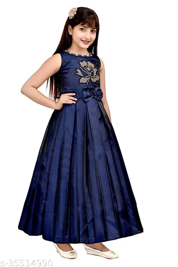 Navyblue_Premium_Silk_Blend_Frocks_Dress_For_Kids_Girls