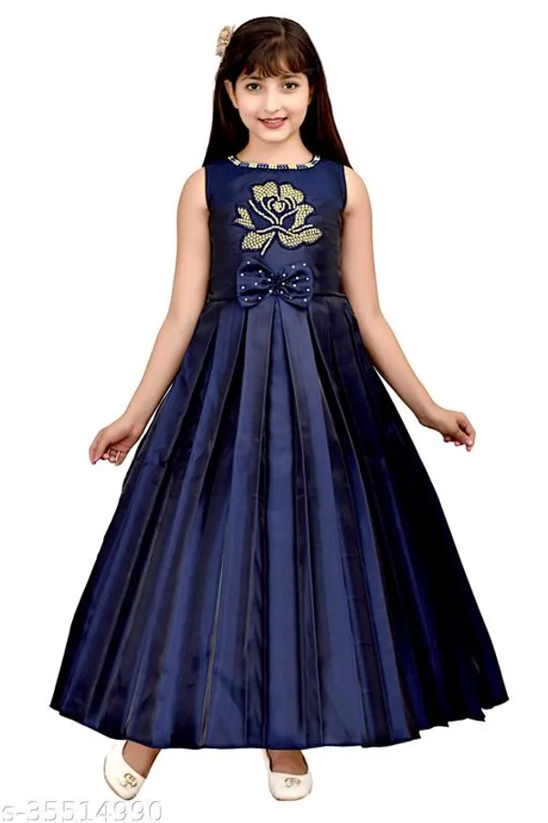 Navyblue_Premium_Silk_Blend_Frocks_Dress_For_Kids_Girls