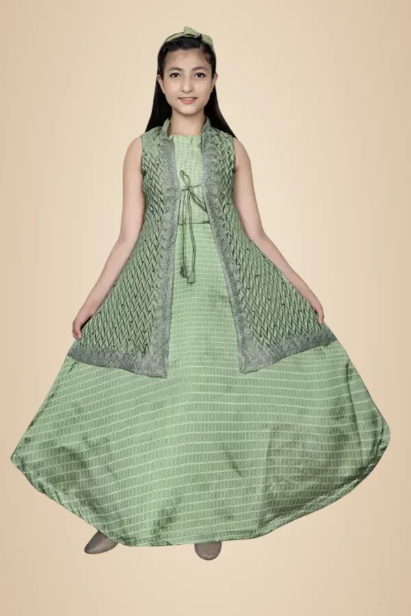 Green_Premium_Silk_Blend_Frocks_Dress_For_Kids_Girls