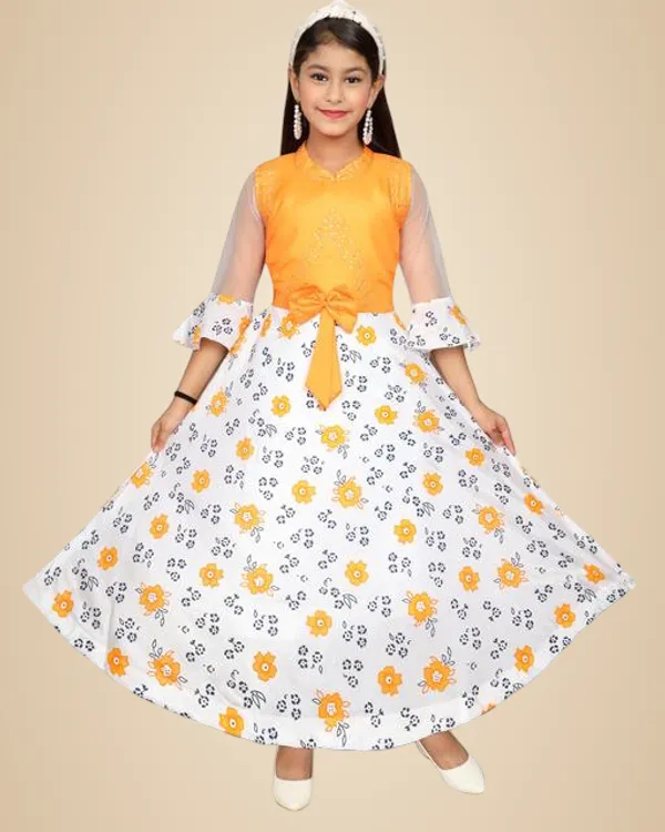 Yellow_Premium_Silk_Blend_Frocks_Dress_For_Kids_Girls