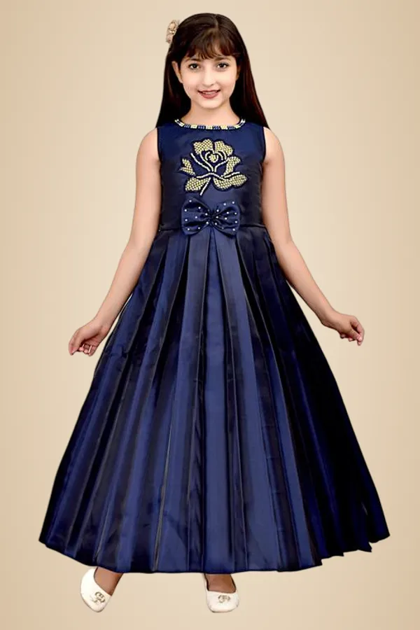 Navyblue_Premium_Silk_Blend_Frocks_Dress_For_Kids_Girls