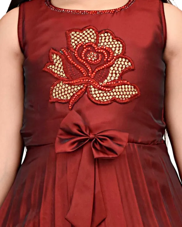 red_rose__flower_gown_dress_for_kids