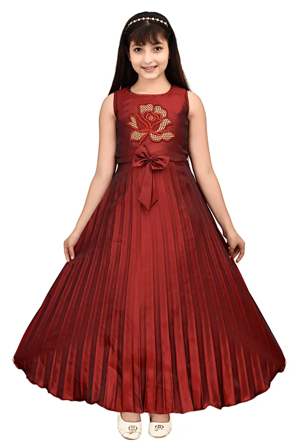 red_rose__flower_gown_dress_for_kids