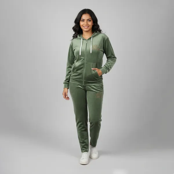 Green_Velour_Hoodie_Jacket_&_Track_Pants_Tracksuit_Set_For_Women
