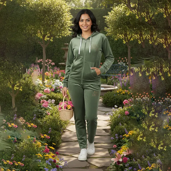 Green_Velour_Hoodie_Jacket_&_Track_Pants_Tracksuit_Set_For_Women