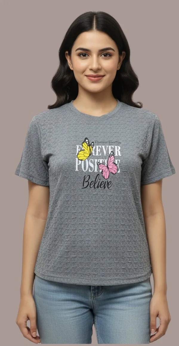 Grey_Casual_T-Shirt_Summer_Wear_Popcorn_Fabric_For_Women