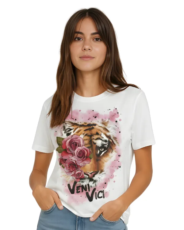 White_Veni_Graphic_Print_Round_Neck_T-Shirt_For_Women