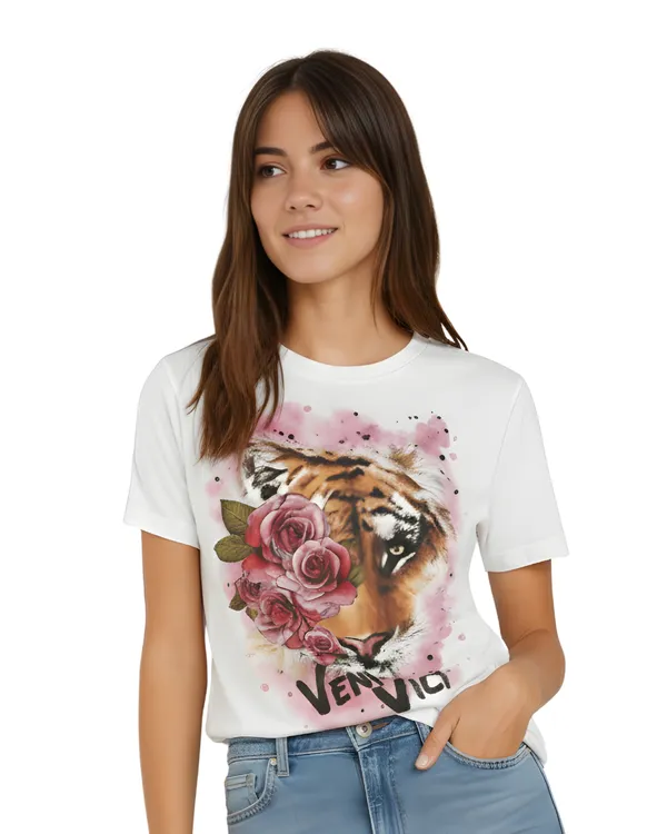 White_Veni_Graphic_Print_Round_Neck_T-Shirt_For_Women