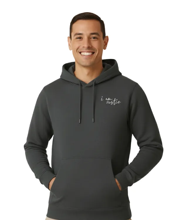 Charcoal_Grey_I_Am_Rustic_Graphic_Print_Hoodie_For_Unisex