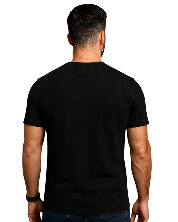 Black_Powerful_Graphic_Print_Round_Neck_T-Shirt_For_Men