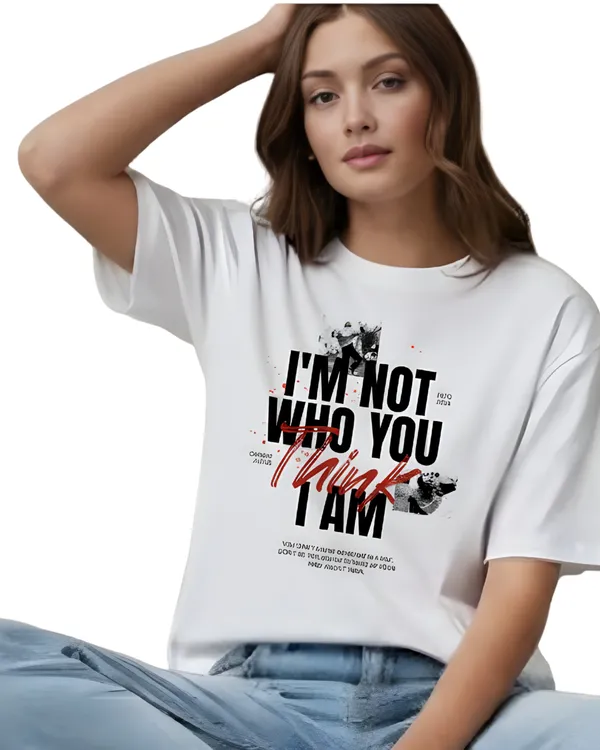 White_I_Am_Not_Graphic_Print_Oversized_T-Shirt_For_Unisex