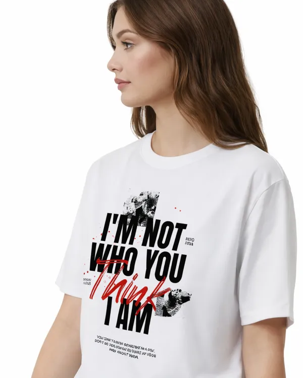 White_I_Am_Not_Graphic_Print_Oversized_T-Shirt_For_Unisex