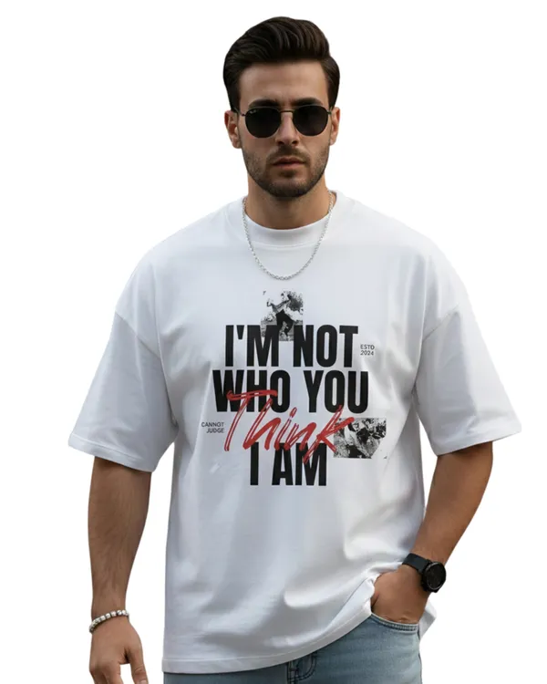 White_I_Am_Not_Graphic_Print_Oversized_T-Shirt_For_Unisex