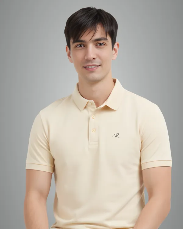 Beige_Classic_Polo_T-Shirt_For_Men