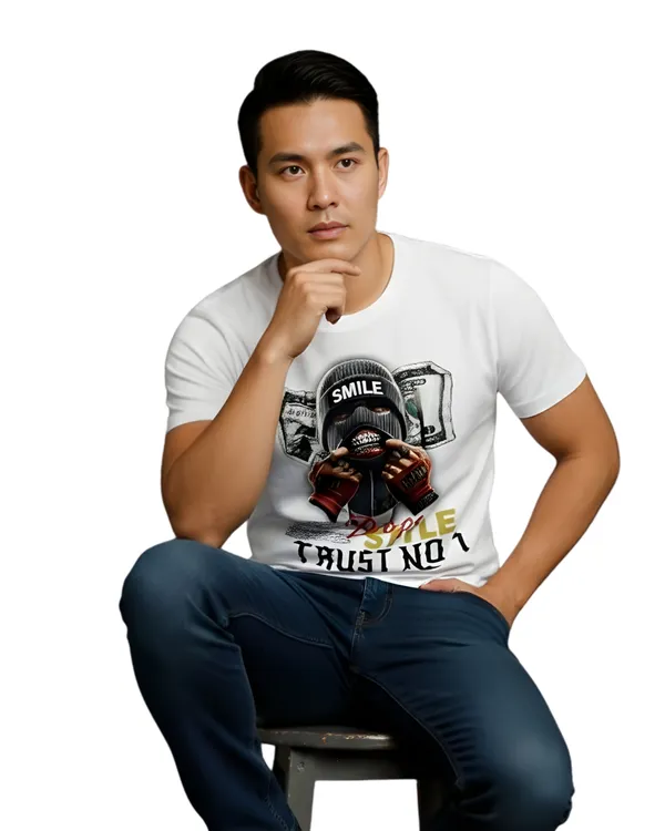 White_Dope_Graphic_Print_Round_Neck_T-Shirt_For_Men