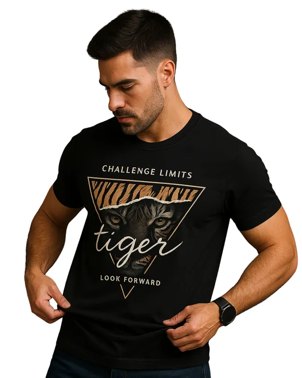 Black_Tiger_Graphic_Print_Round_Neck_T-Shirt_For_Men