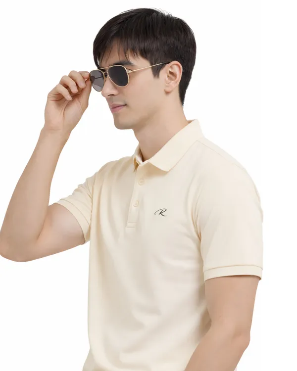 Beige_Classic_Polo_T-Shirt_For_Men