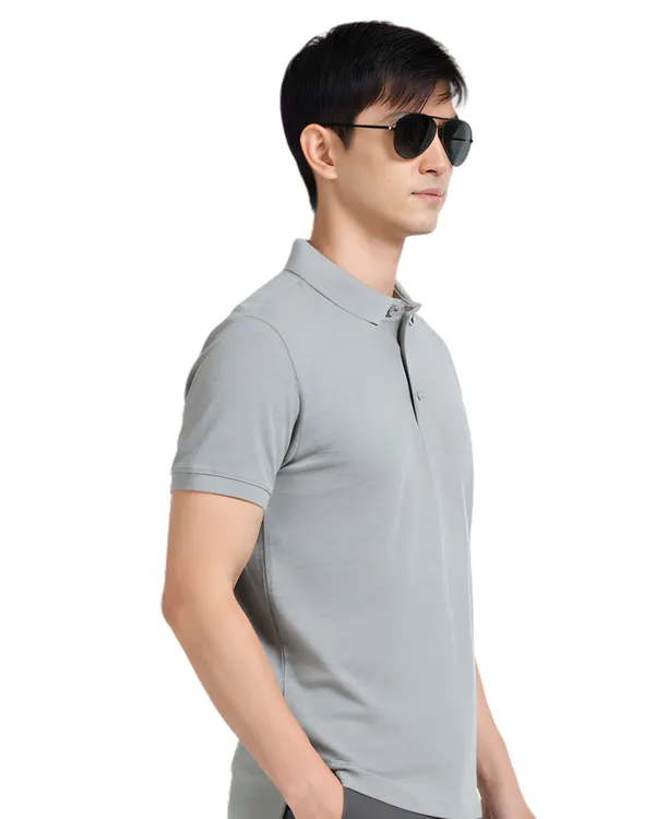 Grey_Classic_Polo_T-Shirt_For_Men