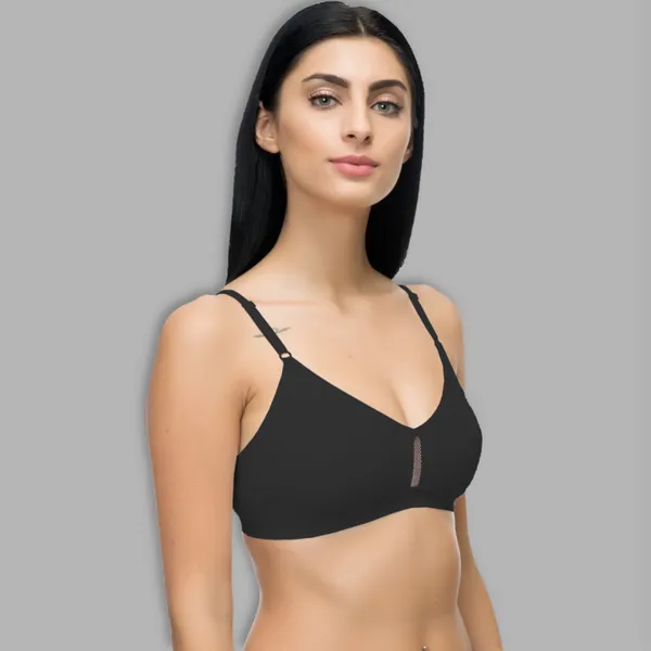 Black_Cotton_Blend_Airflow_Non-Padded_&_Wire-Free_Sports_Bra_For_Women