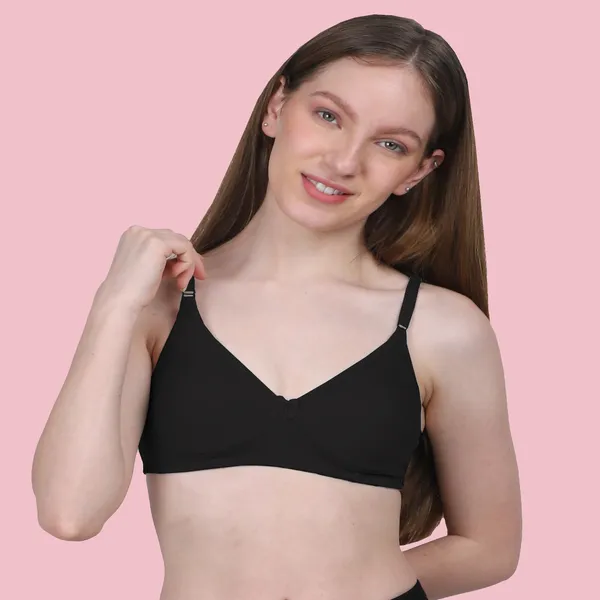 Arise_Beauty_Comfirt_Fit_Combo_(Black/M-Green)_T-shirt_Bra,_Non_Padded,_Wire-free