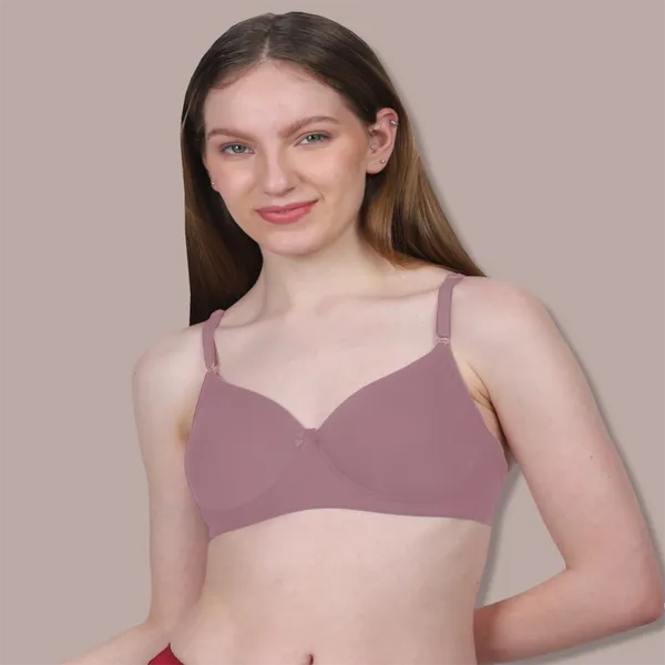 Mauve_Spandex_Luxe_Stretch_Lightly_Padded_&_Wire-Free_Bra_For_Women