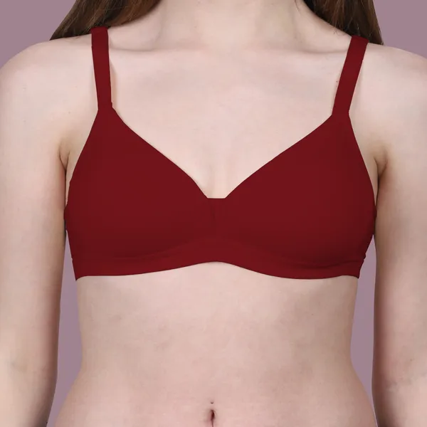 Maroon_Spandex_Couture_Comfort_Wire-Free_&_Padded_Bra_For_Women
