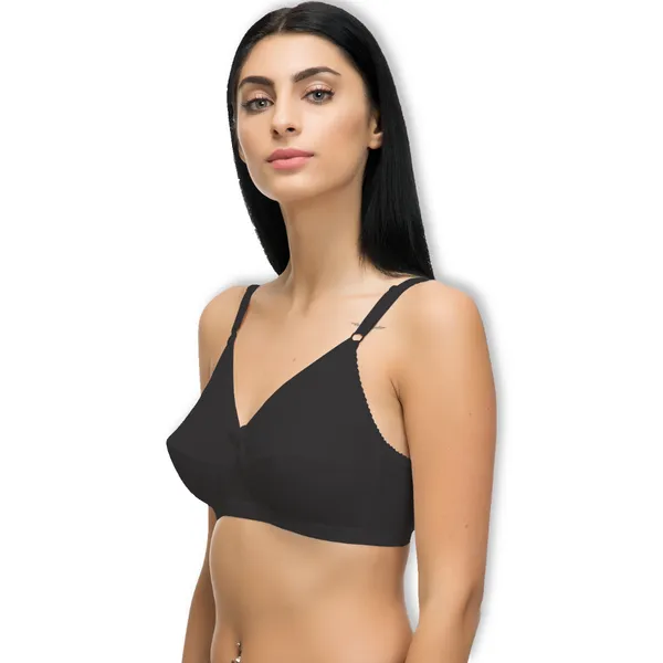 Black_Cotton_Blend_Full_Coverage_Non_Padded_&_Wire_Free_Hosiery_Bra_For_Women