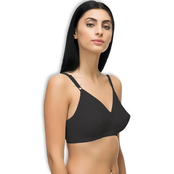 Black_Cotton_Blend_Full_Coverage_Non_Padded_&_Wire_Free_Hosiery_Bra_For_Women