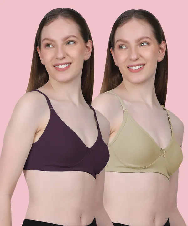 Arise_Beauty_Comfirt_Fit_Combo_(Wax-Berry/Nude)_T-shirt_Bra,_Non_Padded,_Wire-free