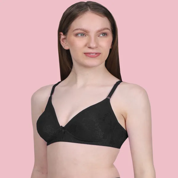 Arise_Beauty_Sleek_Fit_Smooth_Net_Combo_(Black/Pista)_Bra,_Deep_Kneck,_Straight_Back,_Non-padded,_Wire-free