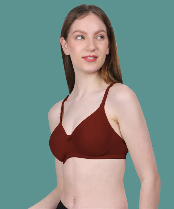 Arise_Beauty_Comfirt_Fit_Maroon_T-shirt_Bra,_(Padded),_Wire-free